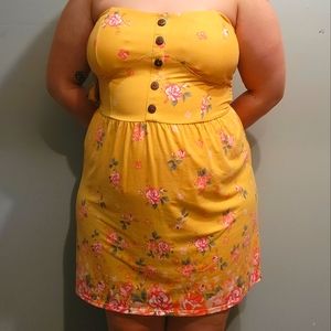 Strapless Floral Mini Dress